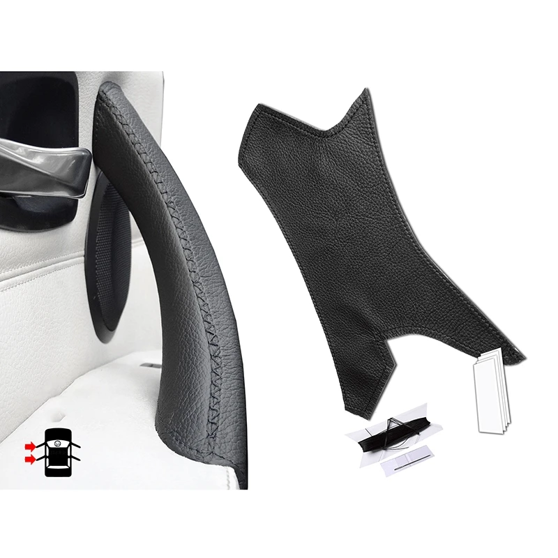 

Отделочная накладка на дверную панель автомобиля, кожаная накладка на ручку для BMW 3 серии 2005-2012 E90 E91, черная, левая