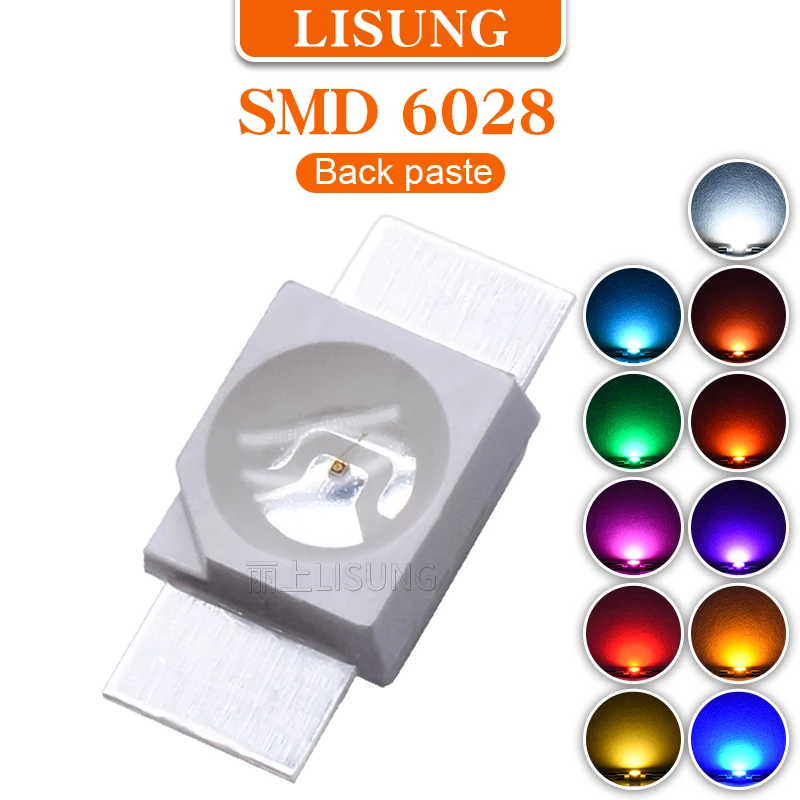 100 шт./пакет Smd 6028 Smt 3528 Led Counterpost светодиодный излучающий диод чип светильник