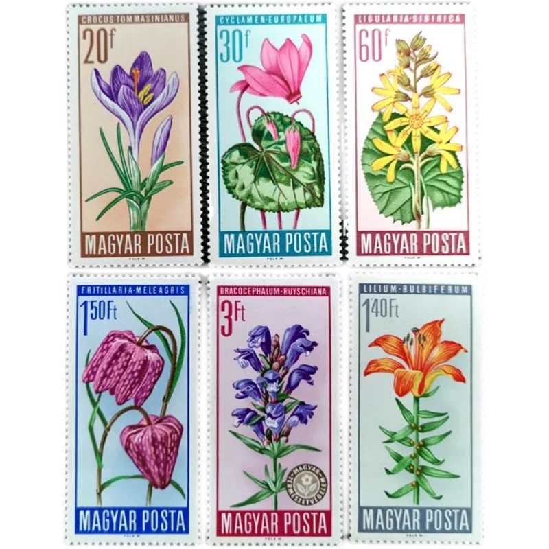 

6 шт./компл. новая марка почты Венгрии 1966 печать на лилии с растениями и цветами Cyclamen MNH