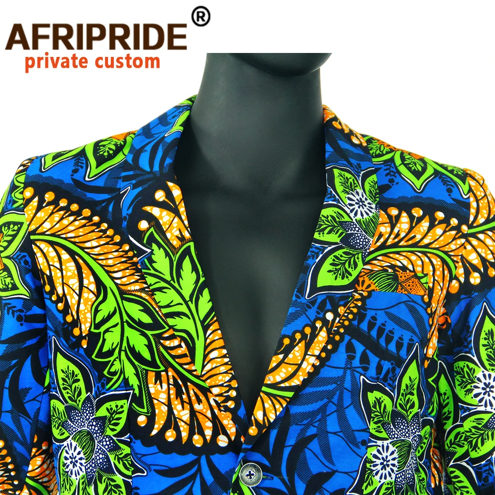 African Suit for Men Print Coats Jacket and Ankara Pants 2 Piece Set Ankara Clothes Dashiki Outwear Slim Fit Casual S2016015