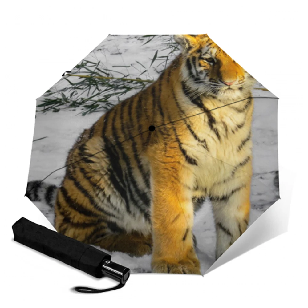 Женский зонт с принтом льва креативный автоматический для путешествий от дождя