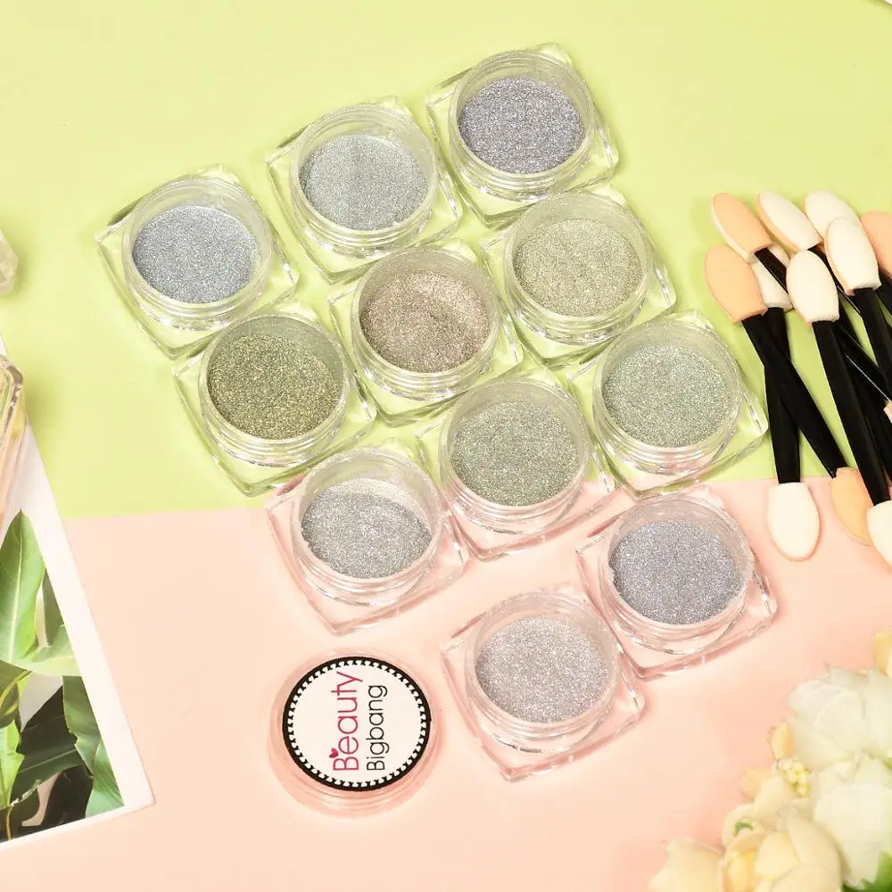 BeautyBigBang лак для ногтей Блестящий Порошок 0,2 г Хамелеон для ногтей мерцающий Русалка жемчуг пигмент Сияющий лазер в виде ракушки окунутый порошок