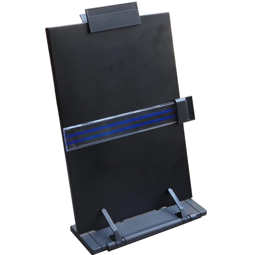 

A4 Desktop Document Book Holder with 7 Adjustable Positions, Metal Reading Stand, for Typing Cooking Reading, Black