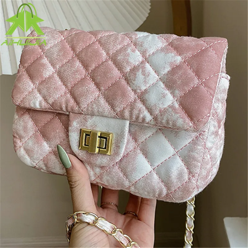 

Женские модные сумки на плечо с замком, повседневные сумки через плечо с ромбовидной решеткой, роскошные высококачественные простые сумки-...