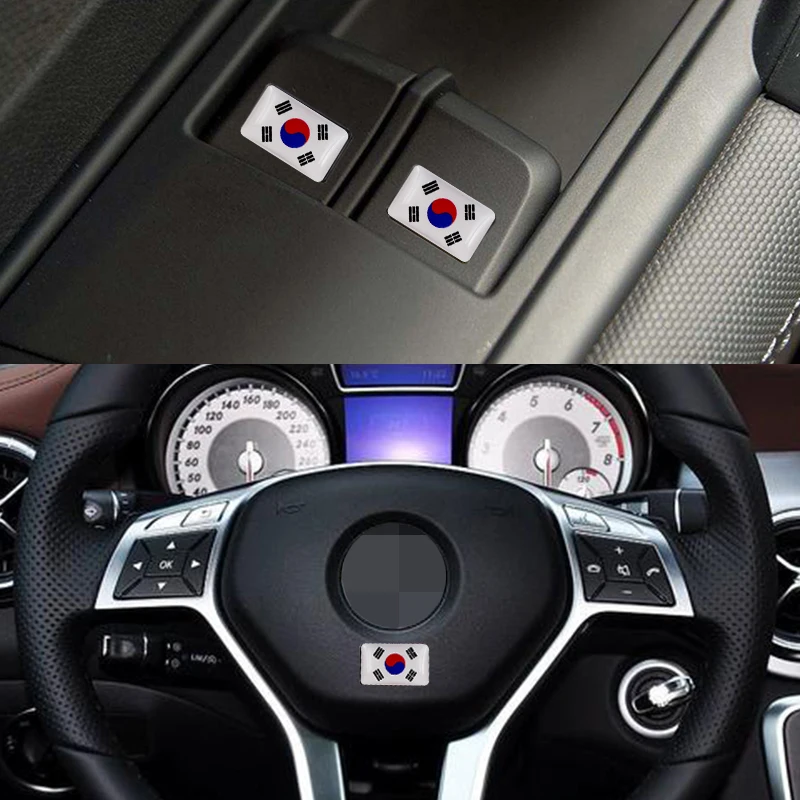 Автомобильный Стайлинг автомобильный эпоксидный стикер на руль Южная Корея флаг