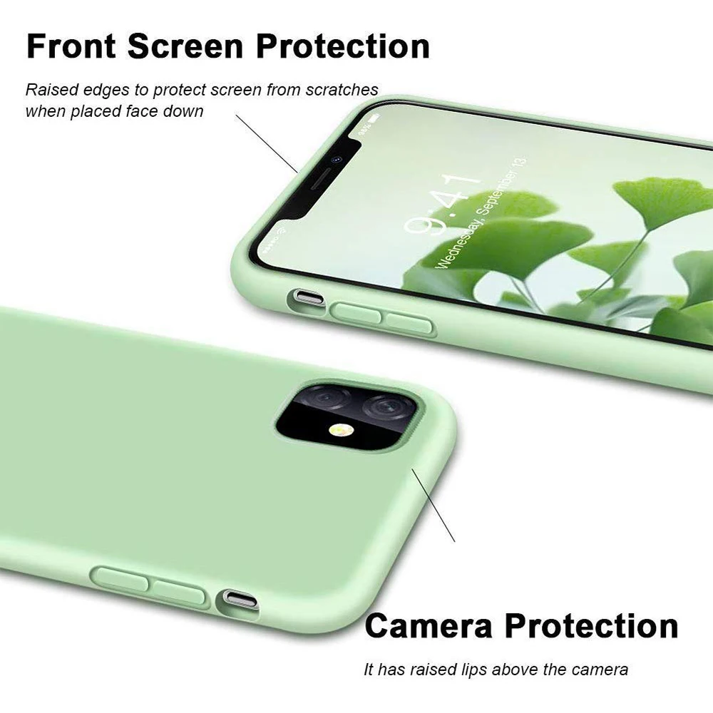 Мягкий жидкий силиконовый тонкий зеленый чехол для телефона Iphone XR