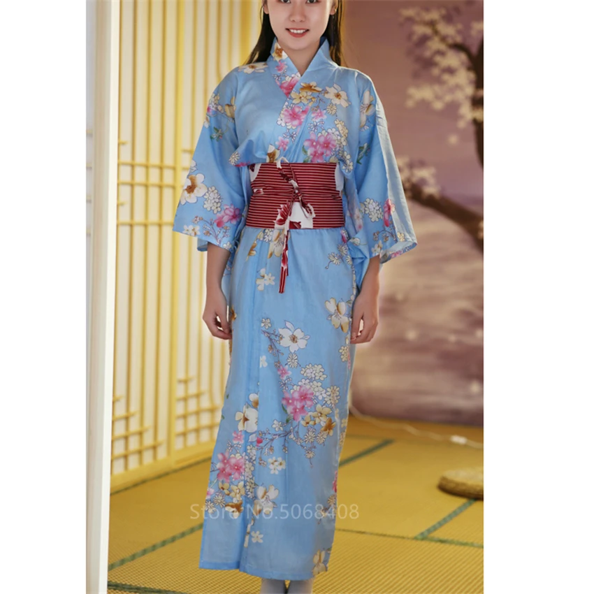 Кимоно Sakura Girl традиционная юката в японском стиле хлопковый винтажный стиль