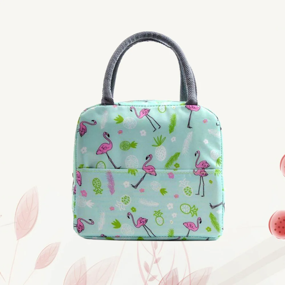 

1pc Canvas Bag Lunch Tote Bag Simple Waterproof Portable for Ladies Girls (and Green Style)