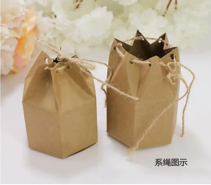 50 шт./компл. Подарочная коробка с шестигранной коробкой для конфет