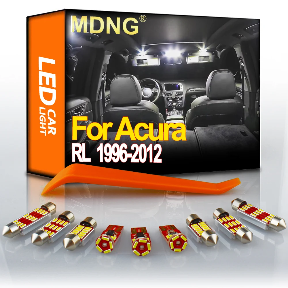 

MDNG для Acura RL 1996-2009 2010 2011 2012 Canbus Автомобильный светодиодный Интерьер Карта Купол багажник номерной знак комплект освещения автомобильные акс...