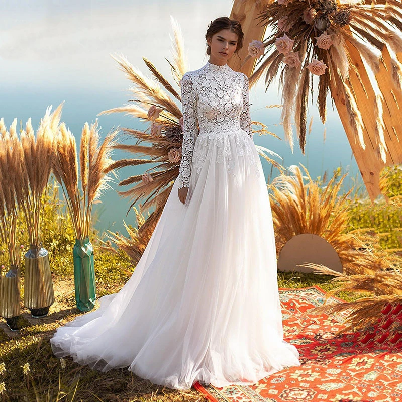 

MNGRL New Simple Wedding Dress Backless Sleeveless Design Chiffon Lace Bride Dresses Princess Dress Plus Size Tailor-made