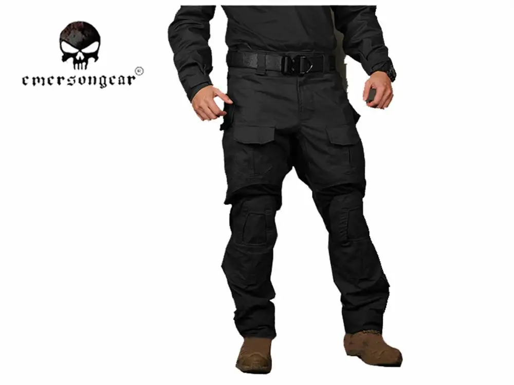 EmersonGear-Pantalones tácticos de combate con rodilleras, pantalón táctico, color negro, G3