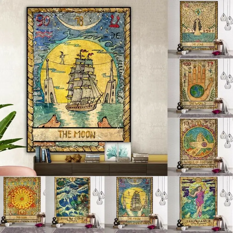 Волшебное Таро Луна солнце гобелен стены Висячие покрывала большие