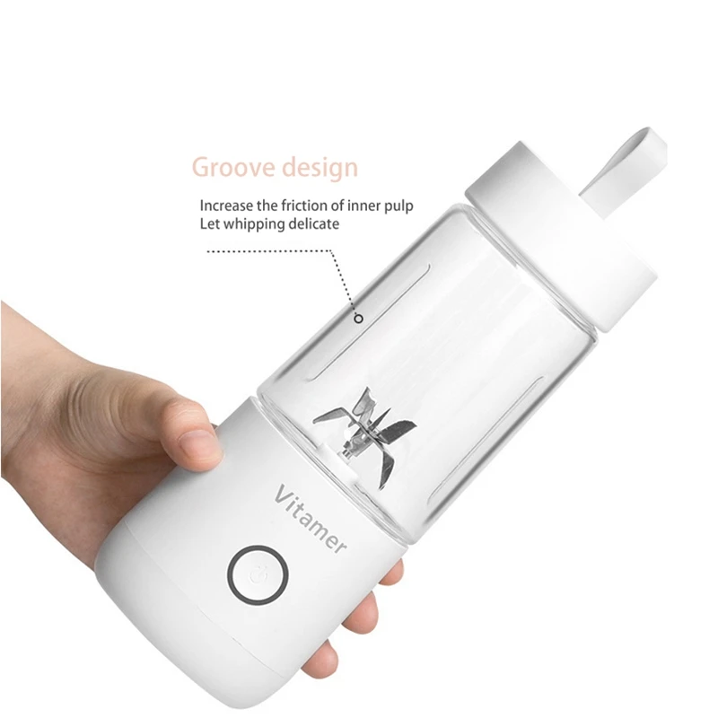 

Vitamer Portable Personal Blender,USB Mini Electric Fruit Juicer Mixer Chopper 350ML Stirring for Milk Shake Juice