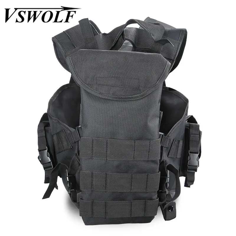 Тактический жилет в стиле милитари армейский с мешком камуфляжное снаряжение