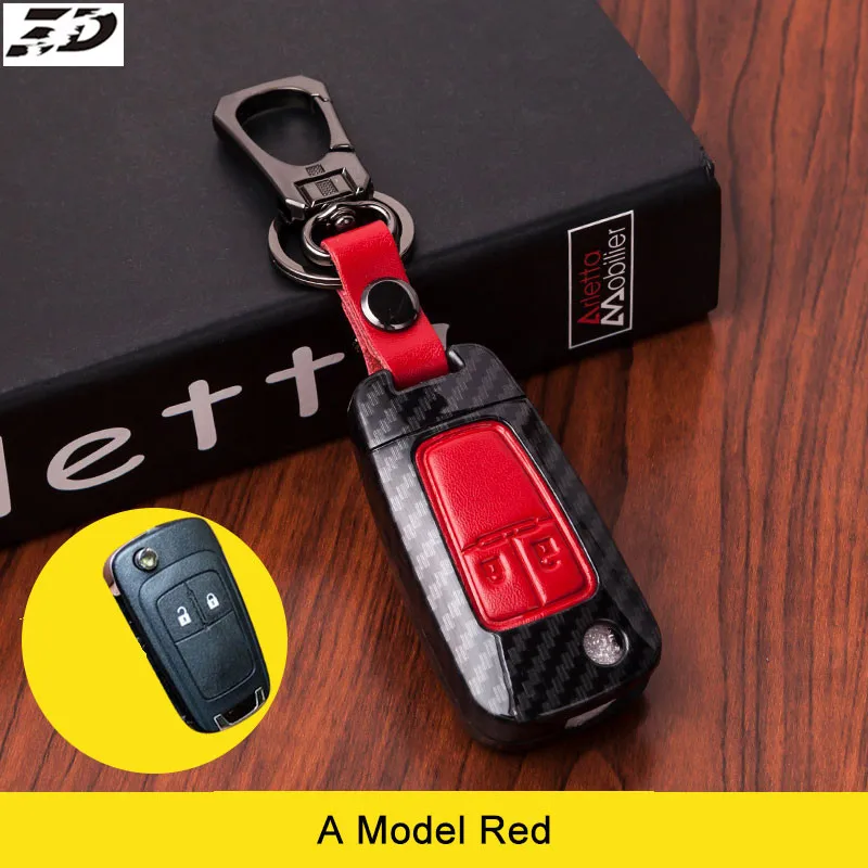 Чехол для ключей из углеродного волокна натуральной кожи Chevrolet Lova Sail Aveo Cruze