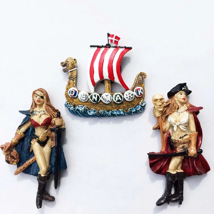 Магнитный сувенир на холодильник скандинавский Дания креативный декор викинги