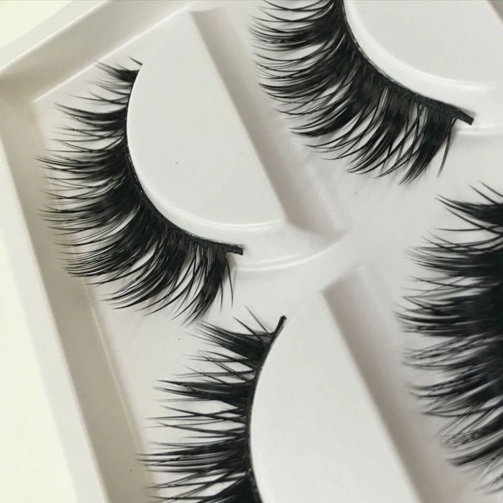 Popfeel 5 пар длинные толстые черные накладные ресницы основа для макияжа мягкие