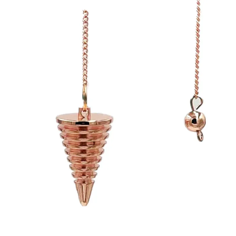 rose gold Металлическая подвеска Маятник для выдавливания Исцеление гадание sciding точечный шарик со спиралью медный маятник металлический кулон амулет для чакр - Окраска металла: rose gold