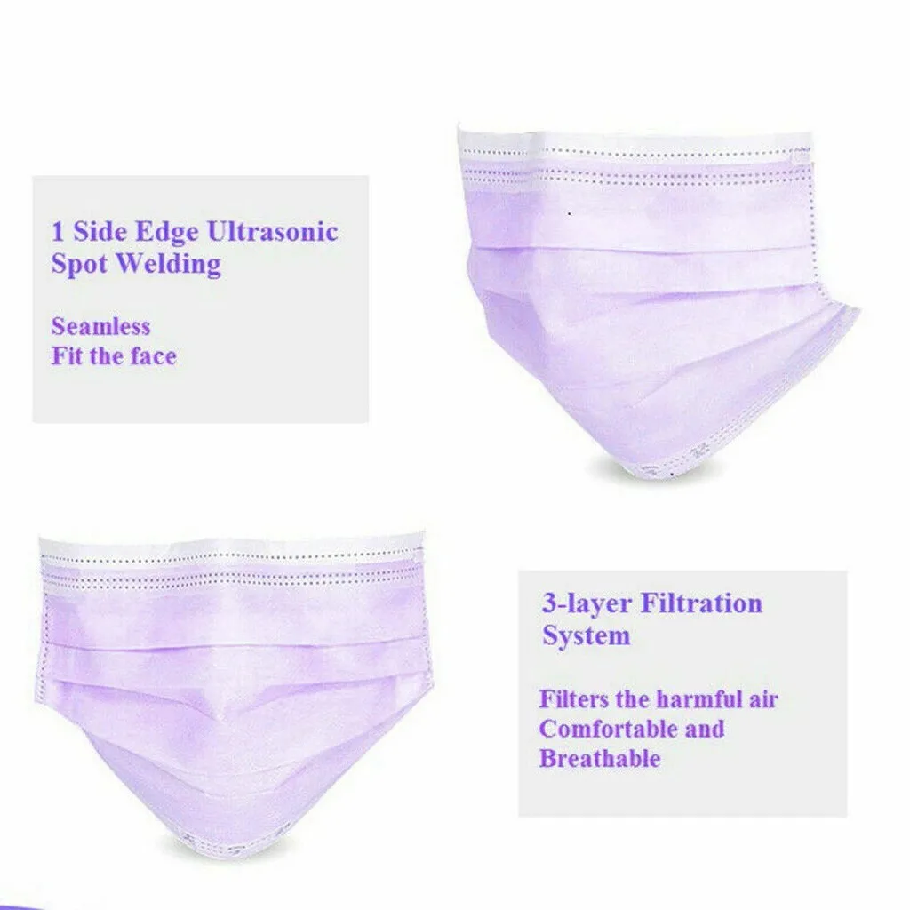 Маски одноразовые трехслойные нетканые маска от пыли для рта мягкие дышащие