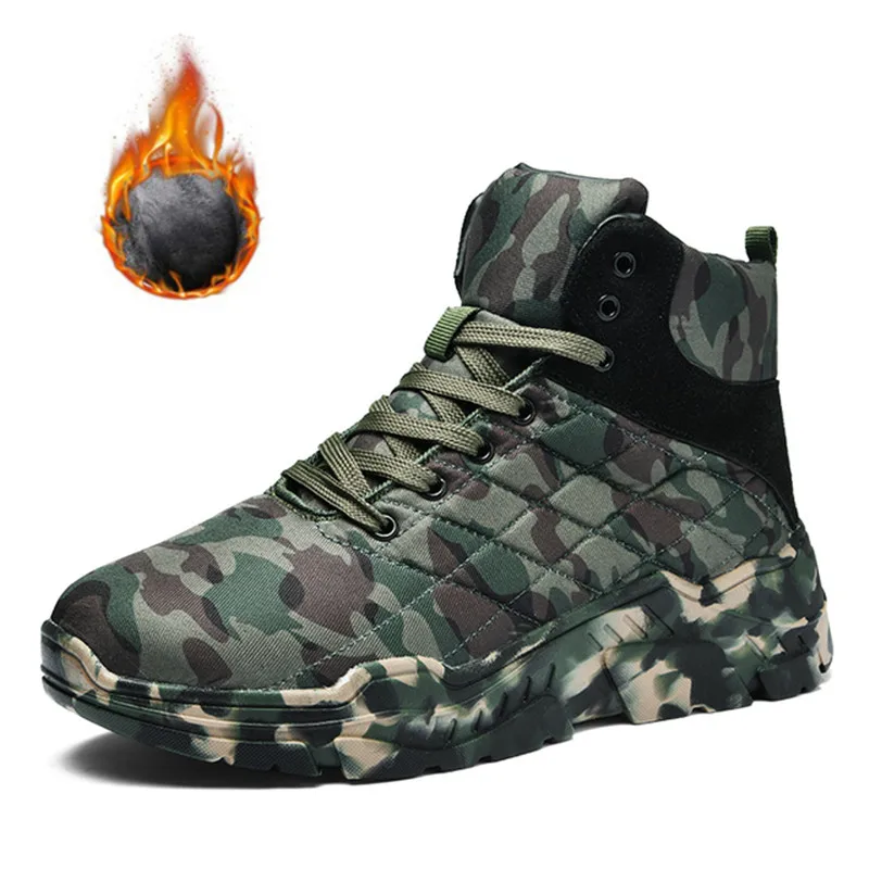

2021 Autumn New And Winter Martin Boots Men Non-slip Lace-Up Mens Shoes Plush Warm Fashion Casual Snow BootsRubber Male Boots