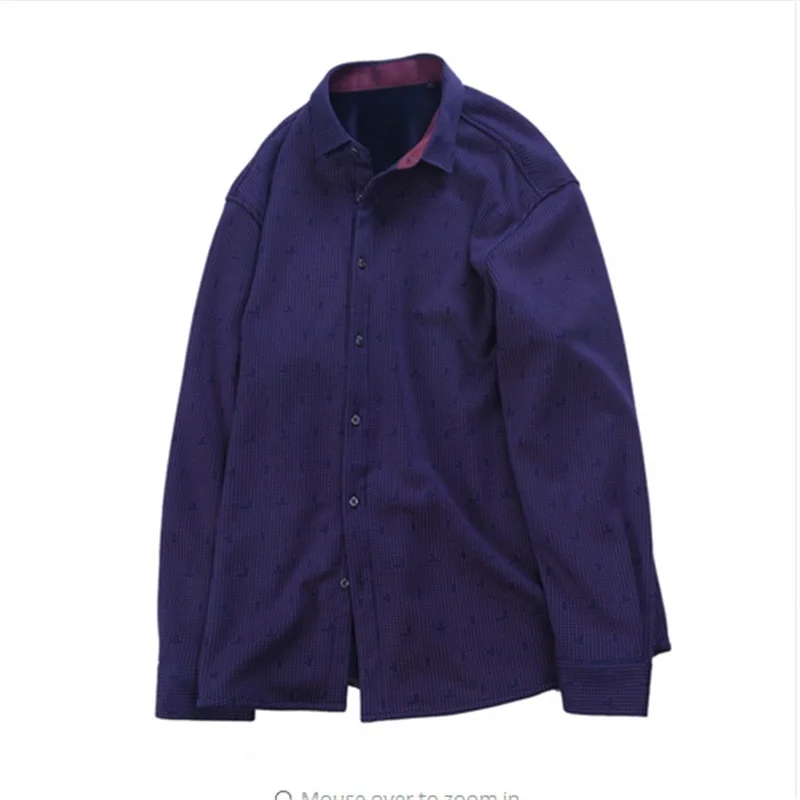

new plus size 8XL 7XL 6XL winter men shirt with velvet thick male thermal plus print long-sleeve slim clothing casual warm