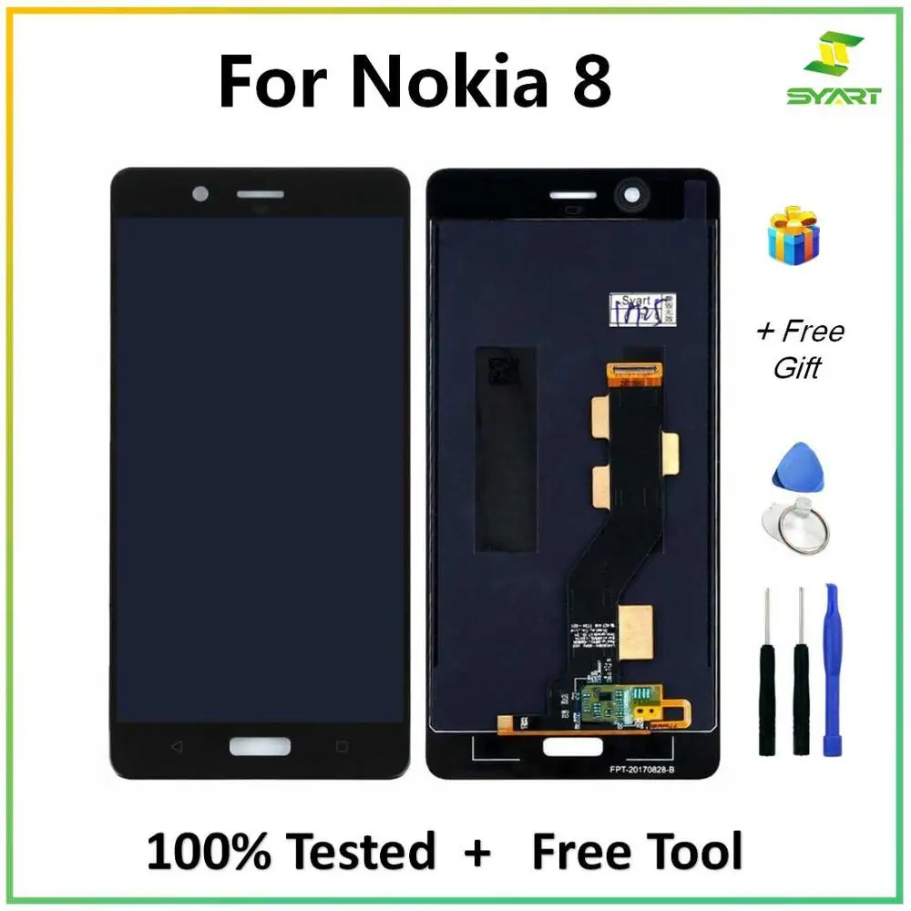 

SYART Tested For Nokia 8 N8 LCD Display With Touch Screen Digitizer Assembly For Nokia8 TA-1004 TA-1012 TA-1052 With Free Tools