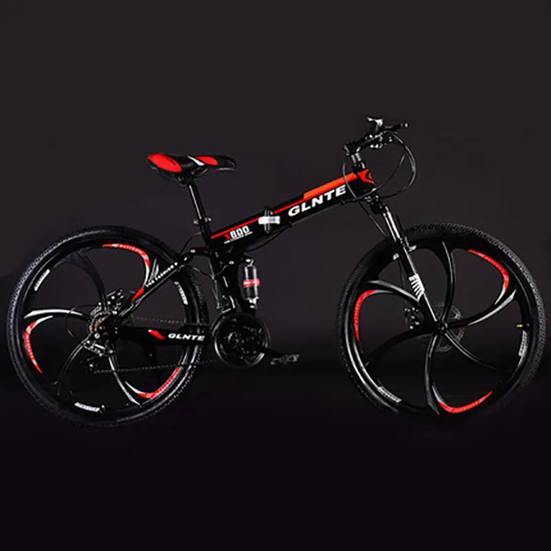 Складной горный велосипед 26 дюймов система двойной подвески нескользящее колесо