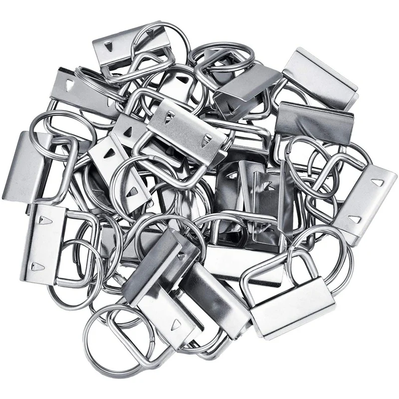 

40 Pcs Of Keychain Hardware Set, Of Keychain Pliers Glasses Clip Suitable for Wristband Fabric,Key Chain Making Hardware