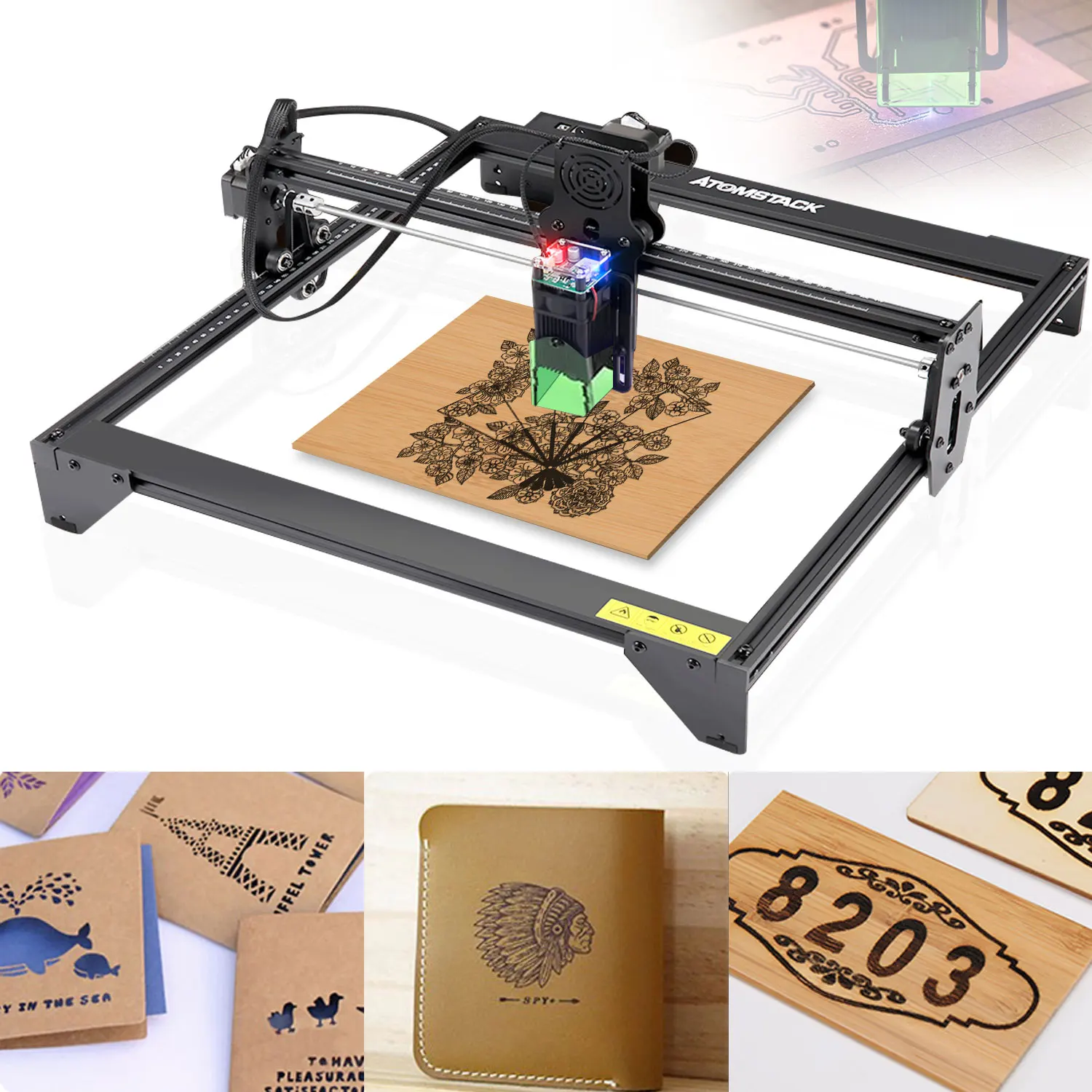 

ATOMSTACK A5 20W Laser Engraver CNC 410*400mm Carving Area Cutting Machine Full-metal Structure Fixed-focus Laser Eye Protection