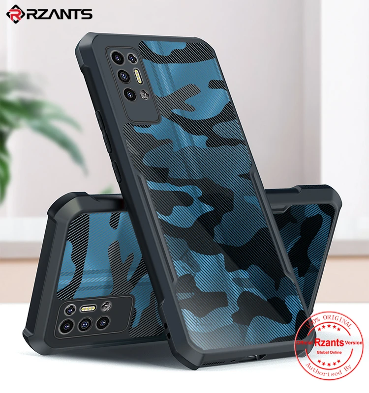 

Rzants For Tecno POVA 2 Case Hard [Camouflage Beetle ] Cover TPU Half Clear Phone Shell Military Cool Casing
