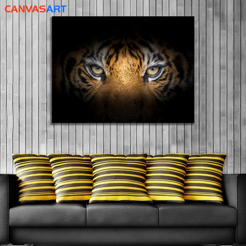 Картины на холсте: одна часть топ хищников тигровый взгляд для Гостиной Холст