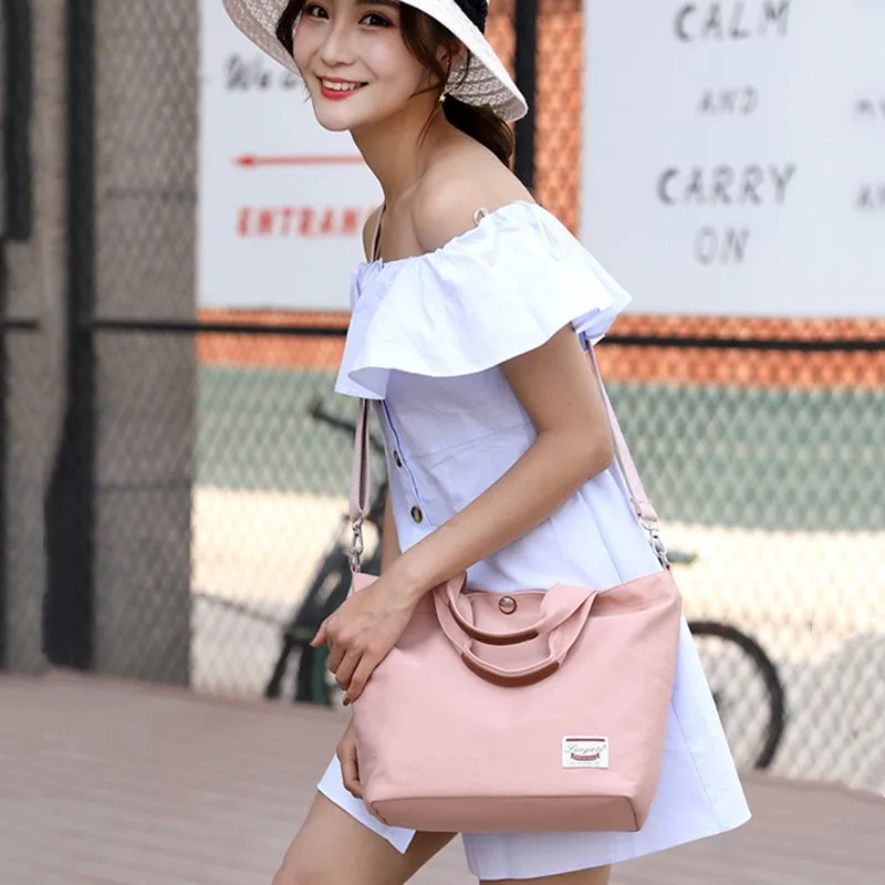 

Girls Canvas Shoulder Bag Korean Style Tote Bag Simple Casual Handbag for Women Female Large Capacity Shopping Bag Schoolbag