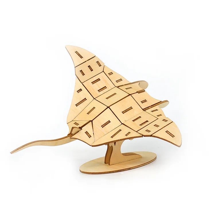Лазерная резка птица Орел рыба кошка собака игрушки 3D деревянная головоломка