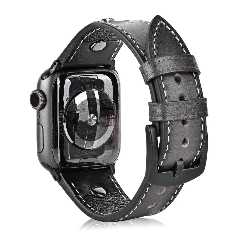 Ремешок для Apple watch 44 мм 40 мм correa iwatch 42 мм 38 мм 3 2 высококачественный кожаный браслет ремень Apple watch 4 5 Аксессуары