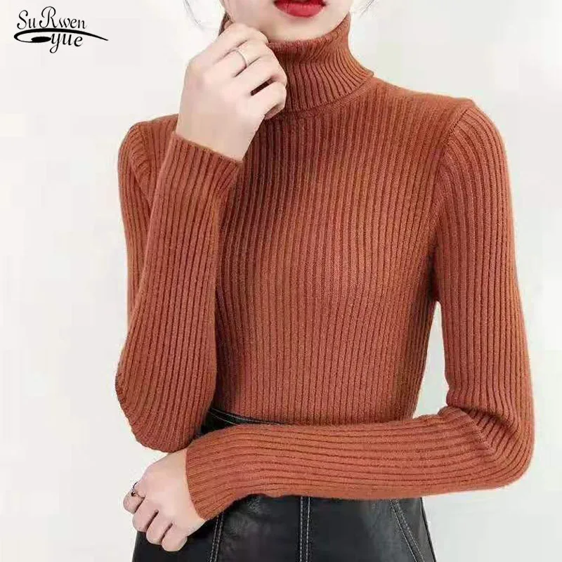 Повседневный вязаный женский свитер с длинным рукавом Осень-зима 2021 Женский