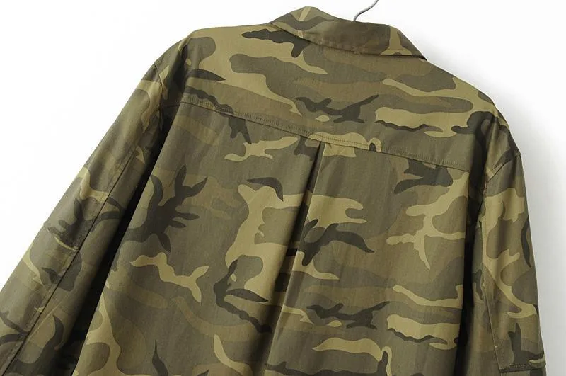HZIJUE модная одежда с длинными рукавами chaqueta militar пальто Для женщин зеленые куртки в стиле милитари с вышивкой из Для женщин жакет, блузы, пальто