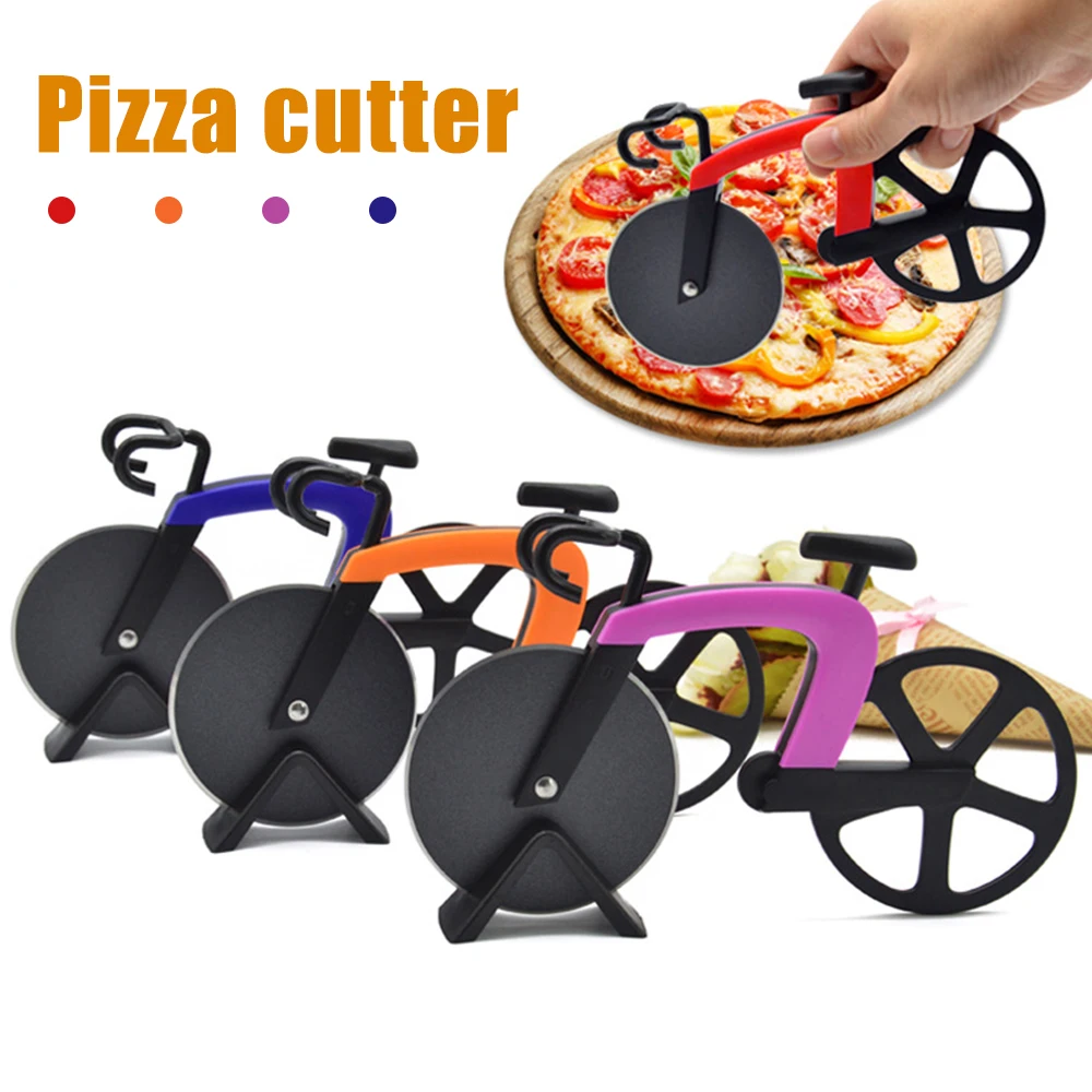 

Bicycle Pizza Cutter Two-wheel Bike Shape Stainless Steel Pizza Chopper Slicer Kitchen Gadget