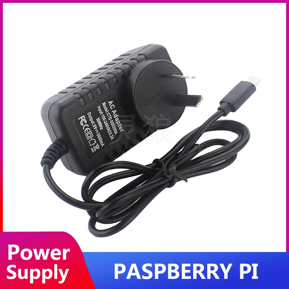 

ITINIT R41 Raspberry Pi 4 Model B 5V 3A Type C Power Adapter USB C Power Charger 100-240V EU US UK AU Plug Power Supply