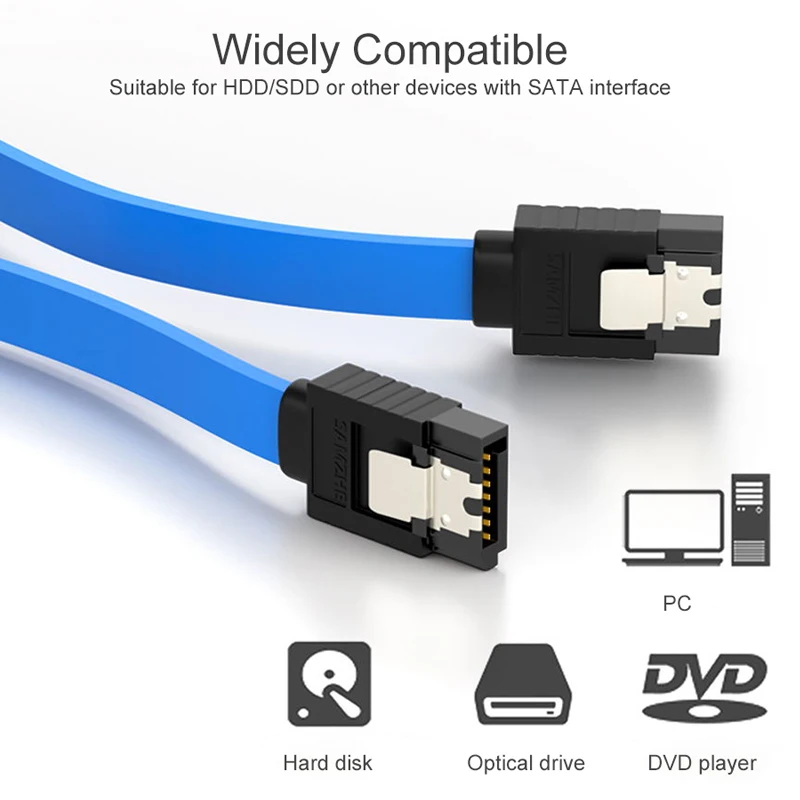 SAMZHE SATA Cable 3.0 Hard Disk Driver SSD Adapter 90 Degree Bending for Computer Connection |