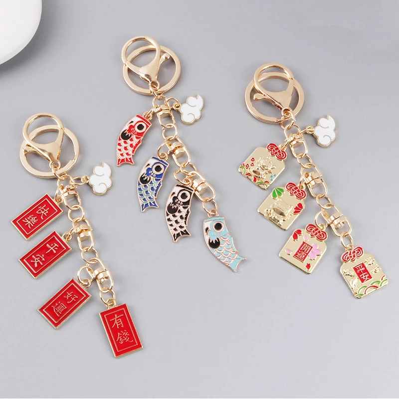 Коллекция 2020 года брелоки в японском стиле с аниме рыбой кошкой на удачу брелок