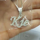 По желанию заказчика полный Циркон ожерелье для женщин с кристаллами; Имя Серебряное ожерелье 925 серебро Jelwery юбилей подарки