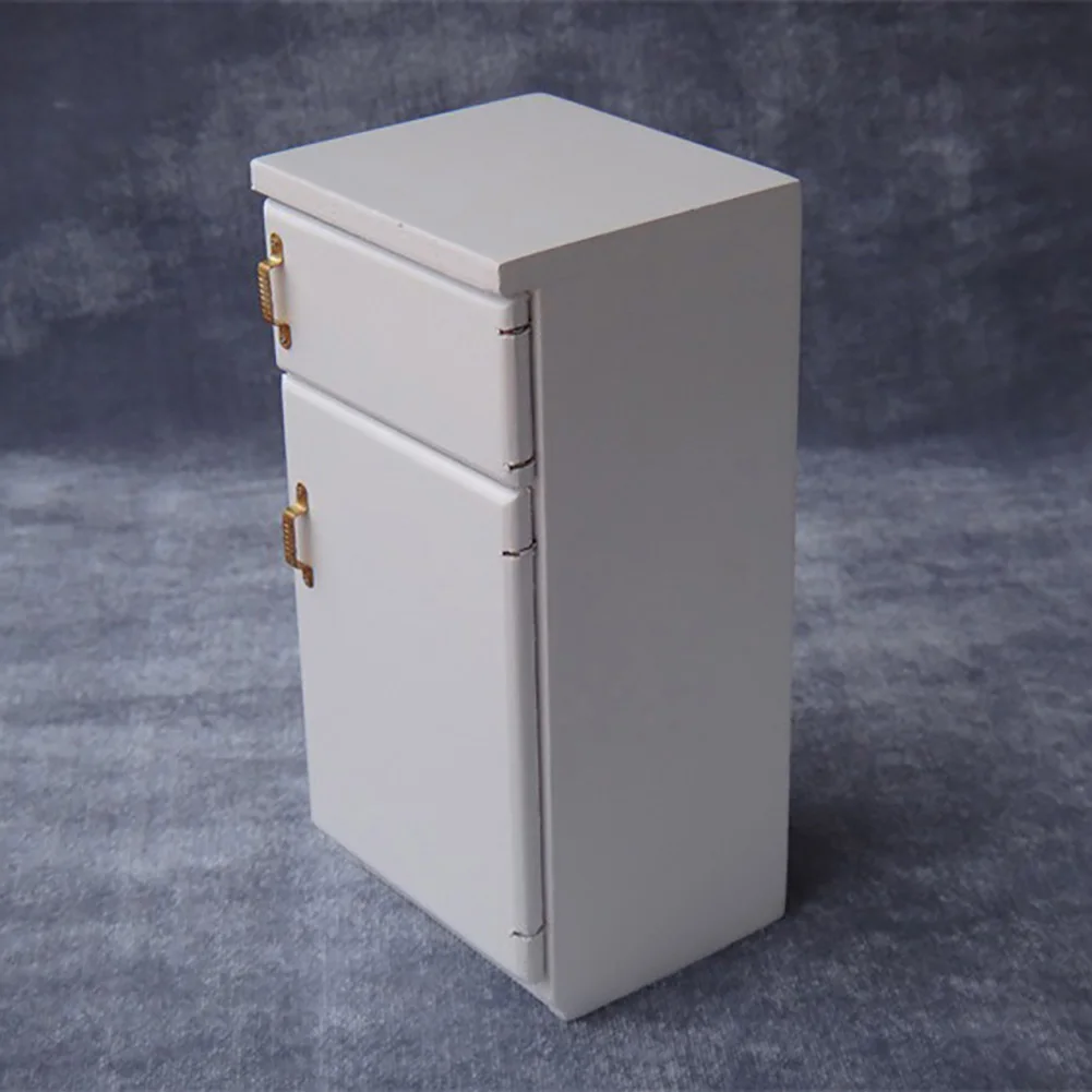 Деревянный мини-холодильник в масштабе 1/12 кукольный дом аксессуары для мебели