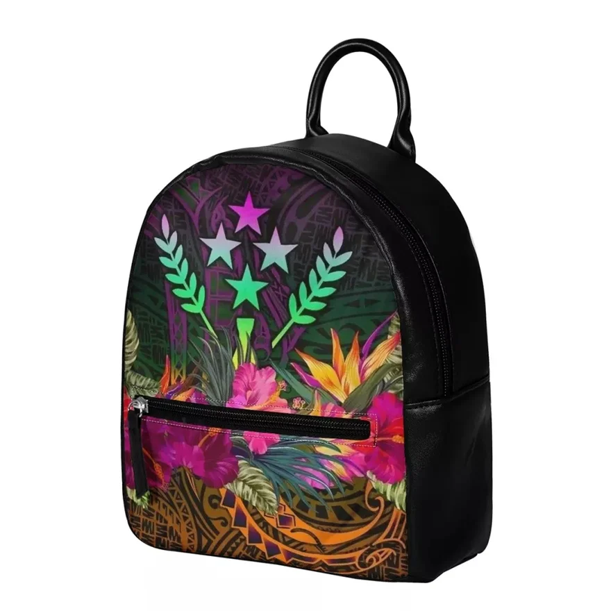 

FORUDESIGNS 2021 High Quality Backpack Hawaii Polynesian Summer Hibiscus Print Leather Mini Shoulder Bag Women Travel School Bag