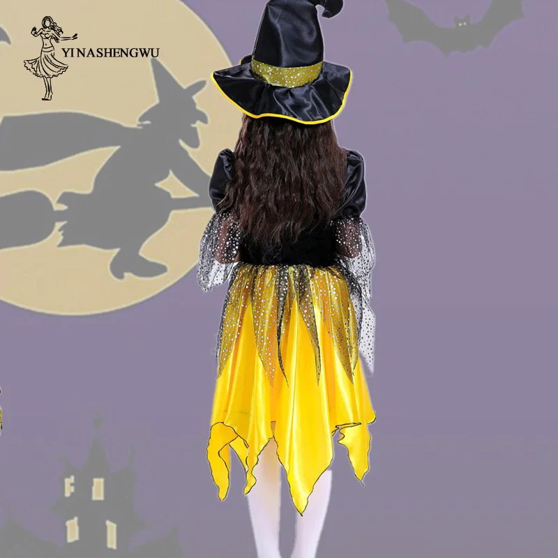 Маскарадный костюм на Хэллоуин Платье эльфа из тыквы Детское платье для