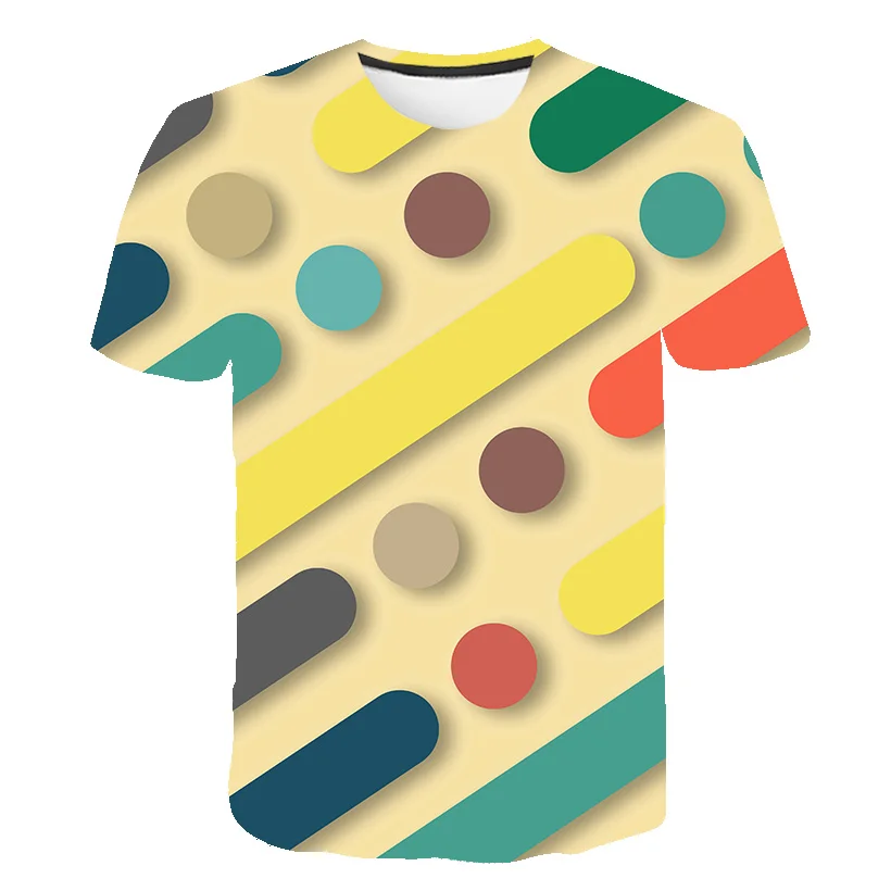 Летняя футболка с трехмерным 3D геометрическим рисунком для мужчин и женщин