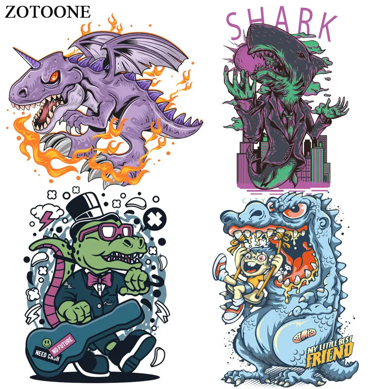 Детская термонаклейка ZOTOONE с изображением динозавра термоклейкая мультяшная