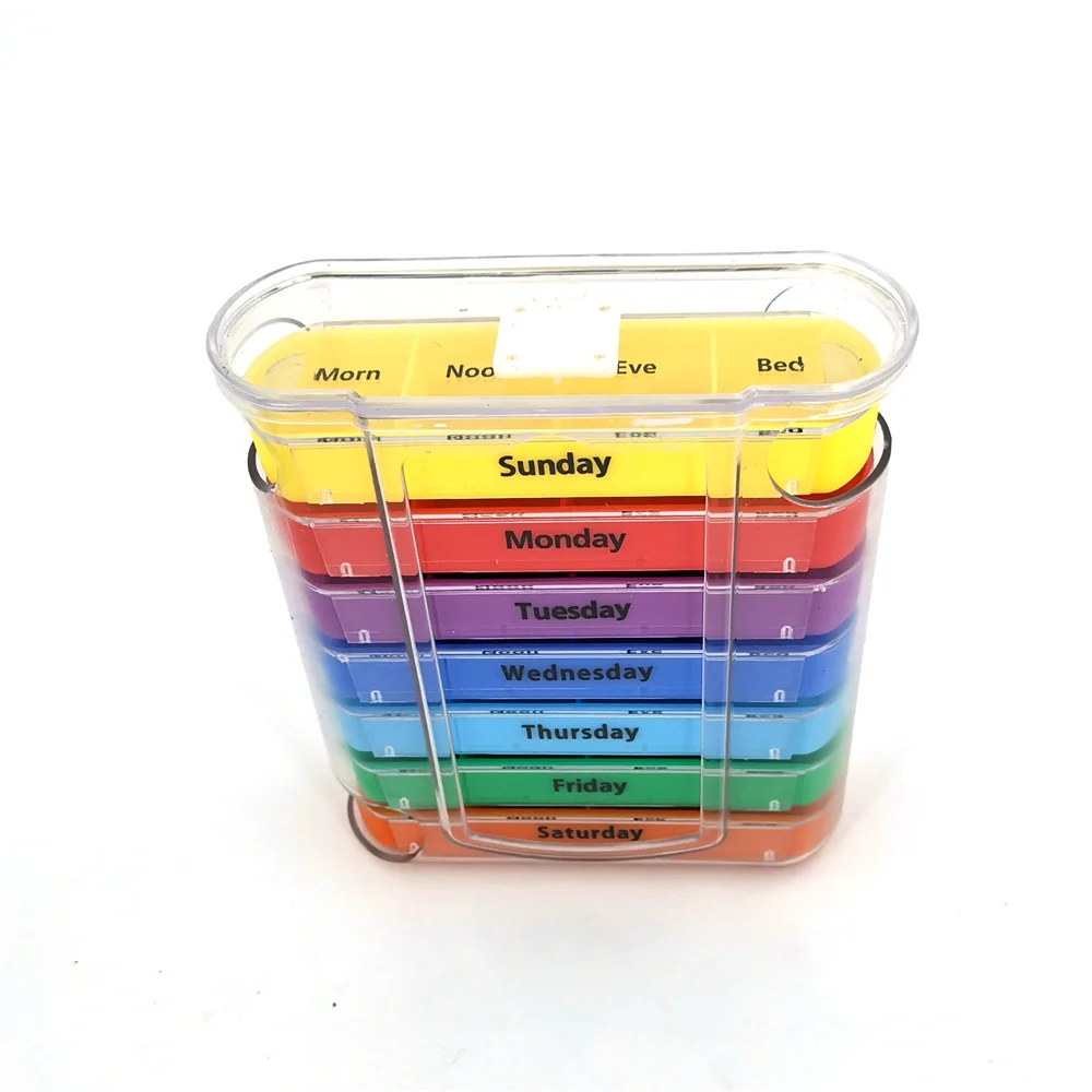 Контейнер для таблеток на 7 дней в неделю органайзер с 28 отделениями пластиковый