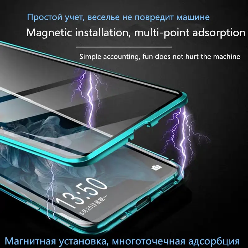Роскошный защитный Магнитный чехол на весь корпус для huawei P30 Pro P20 mate 20 Pro 360, чехол из закаленного стекла на заднюю панель huawei P30Pro