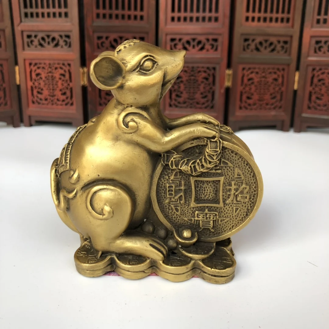 

Китайская сборка, латунная статуя, счастливое богатство, «мышь», металлическое ремесло, украшение для дома